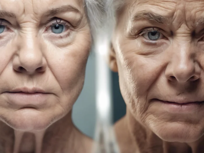 Showing the effe ts of Ozempic Face - Gaunt looking woman.